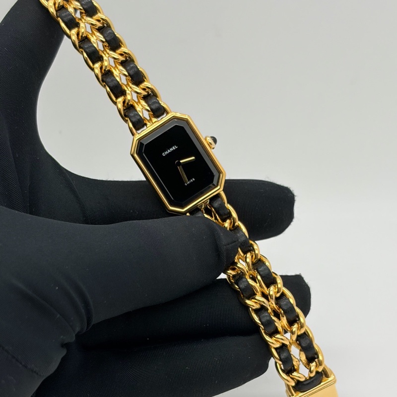 【97%新❤️經典永恆✨全網最低價】Chanel香奈兒 Premiere黑金方糖女士手錶 M碼-7