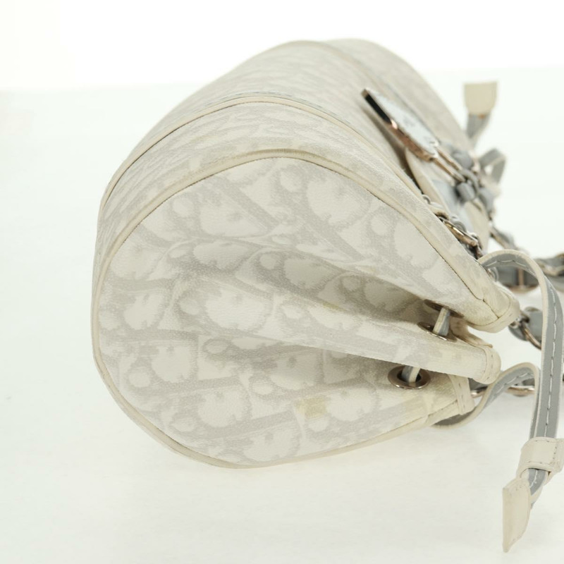 【日本直送】Christian Dior Trotter 浪漫鏈條手提包 PVC 白色銀色 正品 168342V-3