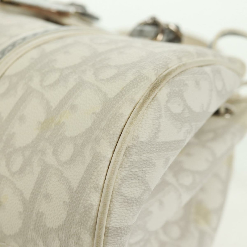 【日本直送】Christian Dior Trotter 浪漫鏈條手提包 PVC 白色銀色 正品 168342V-15