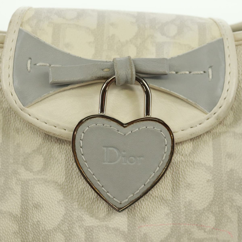 【日本直送】Christian Dior Trotter 浪漫鏈條手提包 PVC 白色銀色 正品 168342V-18