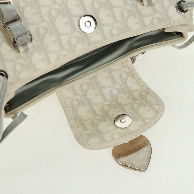 【日本直送】Christian Dior Trotter 浪漫鏈條手提包 PVC 白色銀色 正品 168342V-19