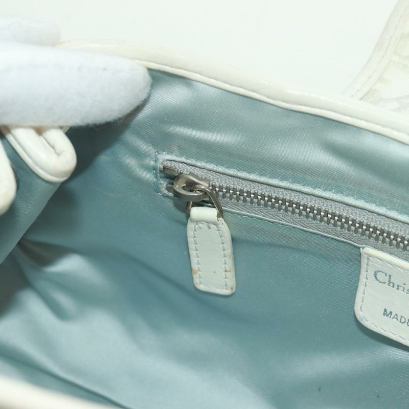 【日本直送】Christian Dior Trotter 浪漫鏈條手提包 PVC 白色銀色 正品 168342V-23