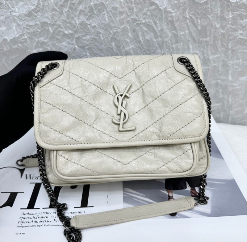 【經典百搭✨入門之選👍🏻全網最低價✨】SAINT LAUTENT YSL Niki baby白色小號手提｜單肩｜斜挎包-1