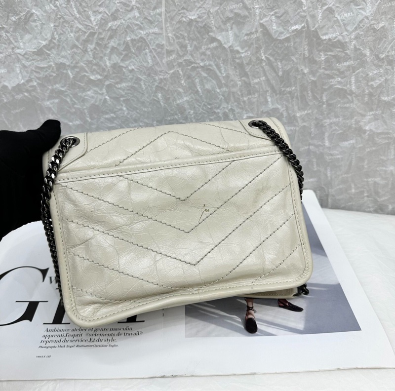 【經典百搭✨入門之選👍🏻全網最低價✨】SAINT LAUTENT YSL Niki baby白色小號手提｜單肩｜斜挎包-4