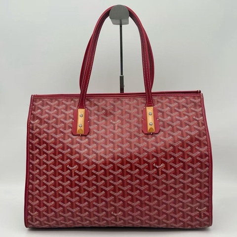「JL精品代購」 Goyard老花紅色公文手提腋下托特包