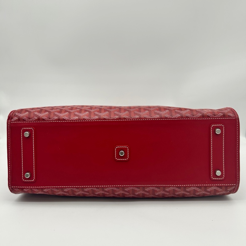 「JL精品代購」 Goyard老花紅色公文手提腋下托特包-6