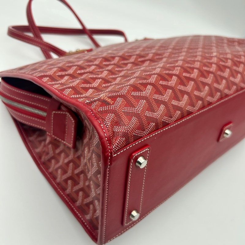 「JL精品代購」 Goyard老花紅色公文手提腋下托特包-8