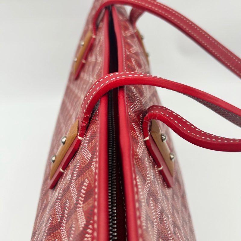 「JL精品代購」 Goyard老花紅色公文手提腋下托特包-12