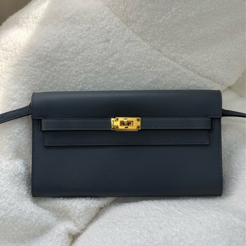 （2023台灣專櫃購證）愛馬仕 Kelly to go 颶風藍Y7 🔹高級灰調的藍色