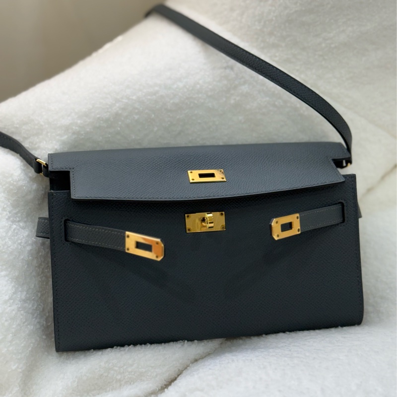 （2023台灣專櫃購證）愛馬仕 Kelly to go 颶風藍Y7 🔹高級灰調的藍色-3