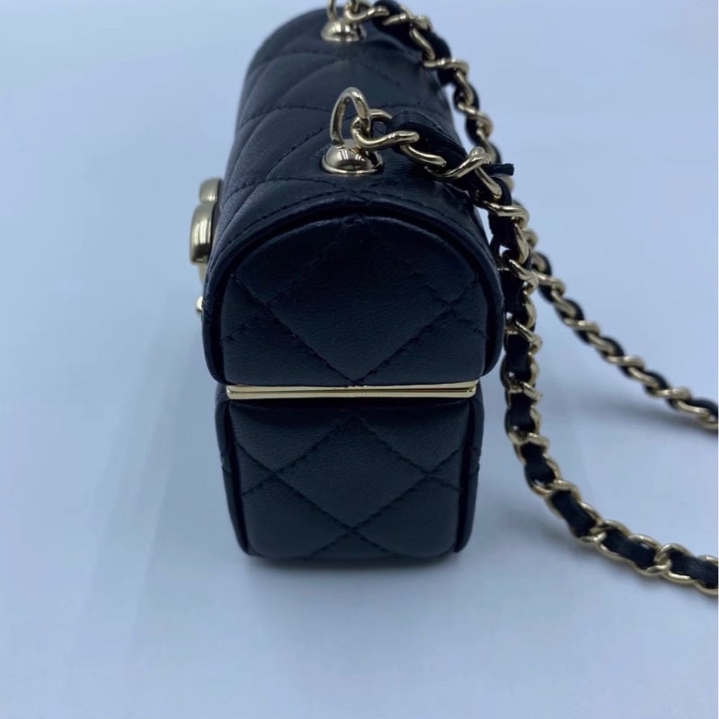 【97新 ✨ 全網最低價！】特別款 Chanel香奈兒 黑金mini小盒子 羊皮 耳機包 斜挎包 腰包（下單前先詢問❗️）-8