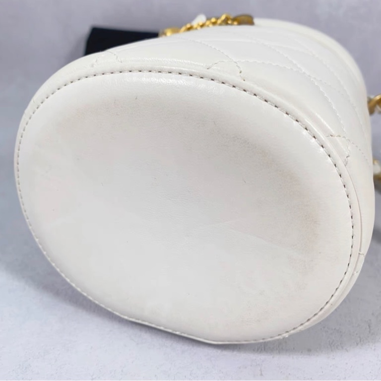 【95新 ✨ 全網最低價！】Chanel 香奈兒 圓筒包化妝包 羊皮 雙色鏈條晶片款 原價35000港幣 🥲-7