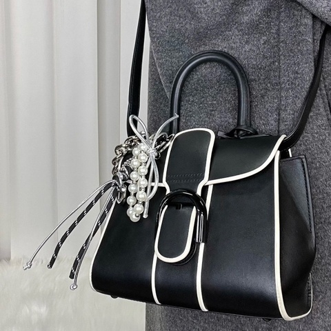 ✨Delvaux 德爾沃 限量黑白手提包 經典D扣🐼