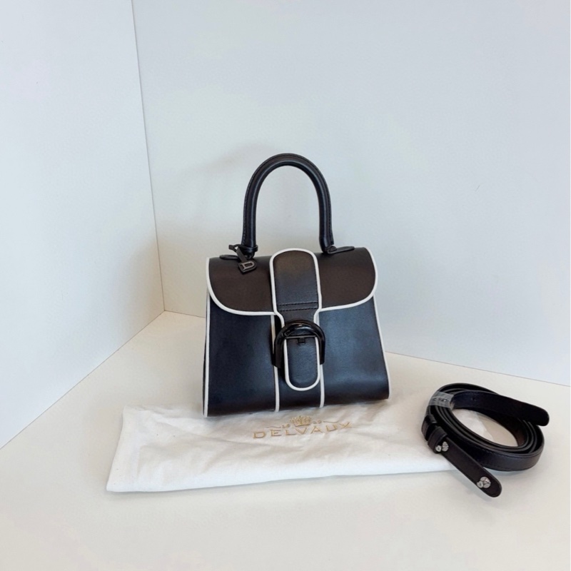 ✨Delvaux 德爾沃 限量黑白手提包 經典D扣🐼-2
