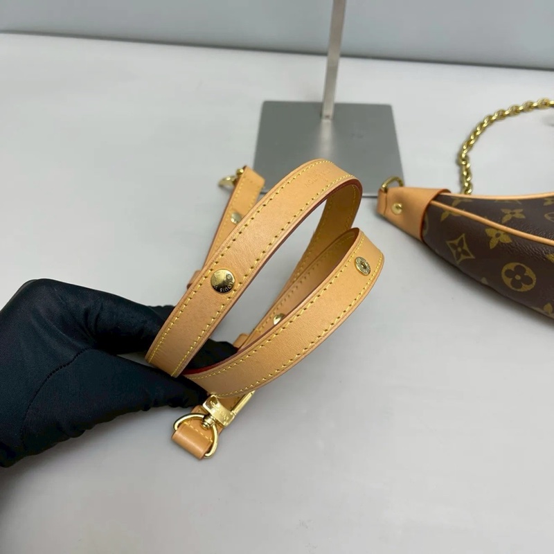 熱門日常實用款😍99新🆕Lv路易威登Loop棕色老花月亮包碗豆包單肩手提鏈條包🌙-15