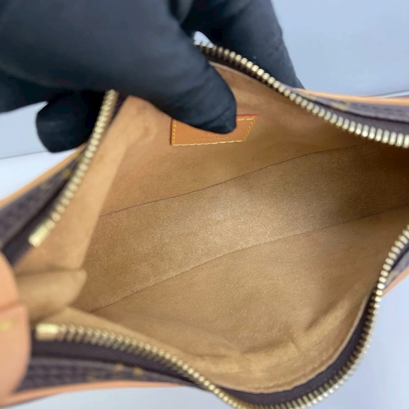 熱門日常實用款😍99新🆕Lv路易威登Loop棕色老花月亮包碗豆包單肩手提鏈條包🌙-16