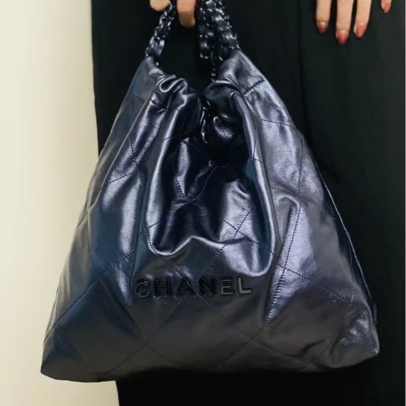 氣質百搭款💙Chanel深海藍小號22bag垃圾袋單肩鏈條包⛓️-1