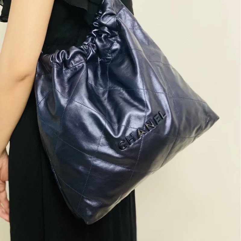 氣質百搭款💙Chanel深海藍小號22bag垃圾袋單肩鏈條包⛓️-3