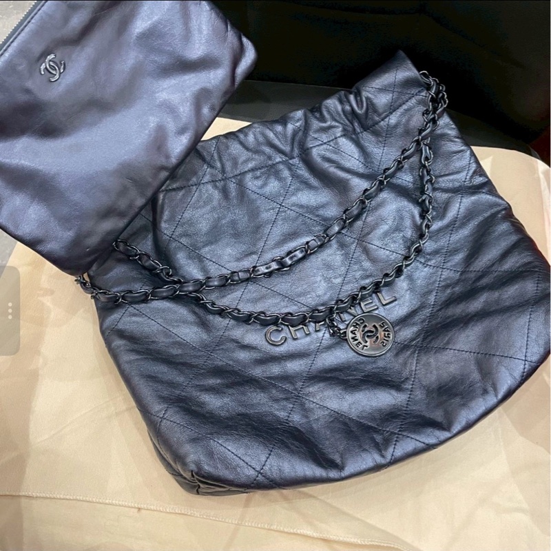 氣質百搭款💙Chanel深海藍小號22bag垃圾袋單肩鏈條包⛓️-14