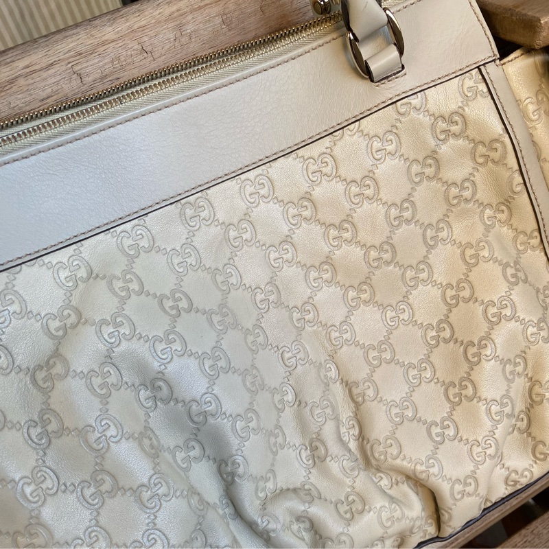 Gucci 米白 皮 近全新 肩背包-2