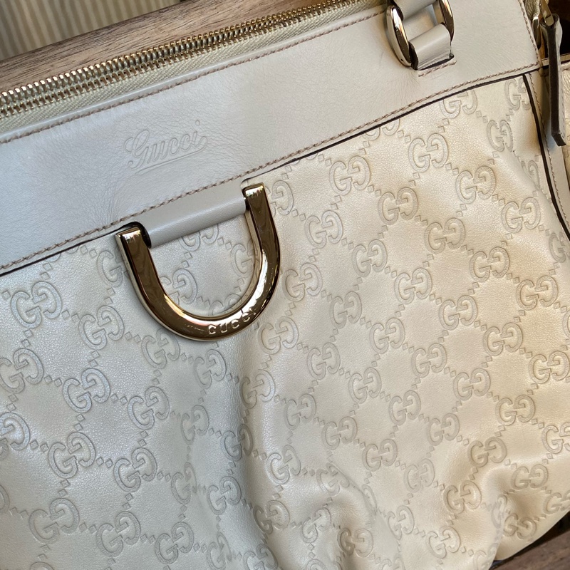 Gucci 米白 皮 近全新 肩背包-3