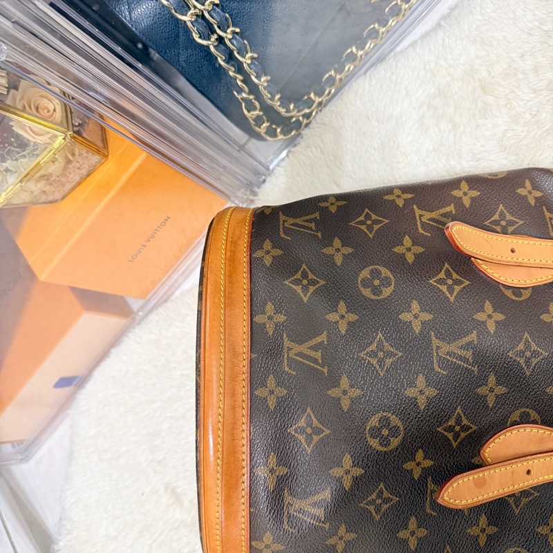 狀態不錯8新✨LV老花 小水桶  內裡全皮 肩背 手提都可以 經典好用又可愛-35