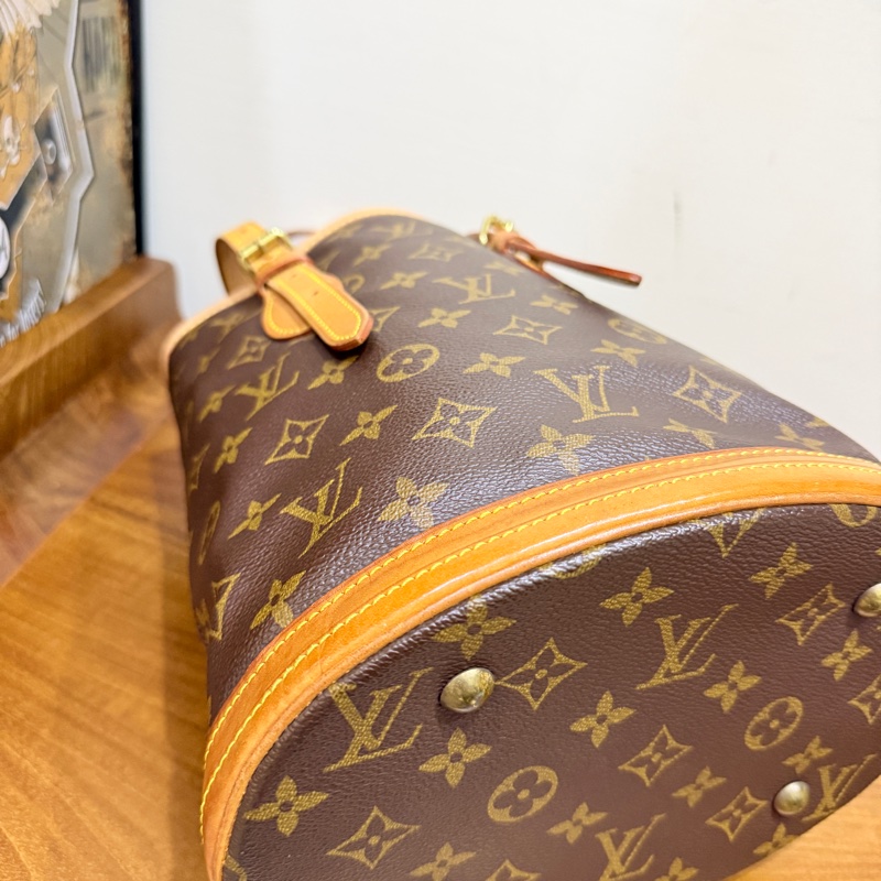 不錯的88新✨LV老花 小水桶  內裡全皮 肩背 手提都可以 經典好用又可愛-17