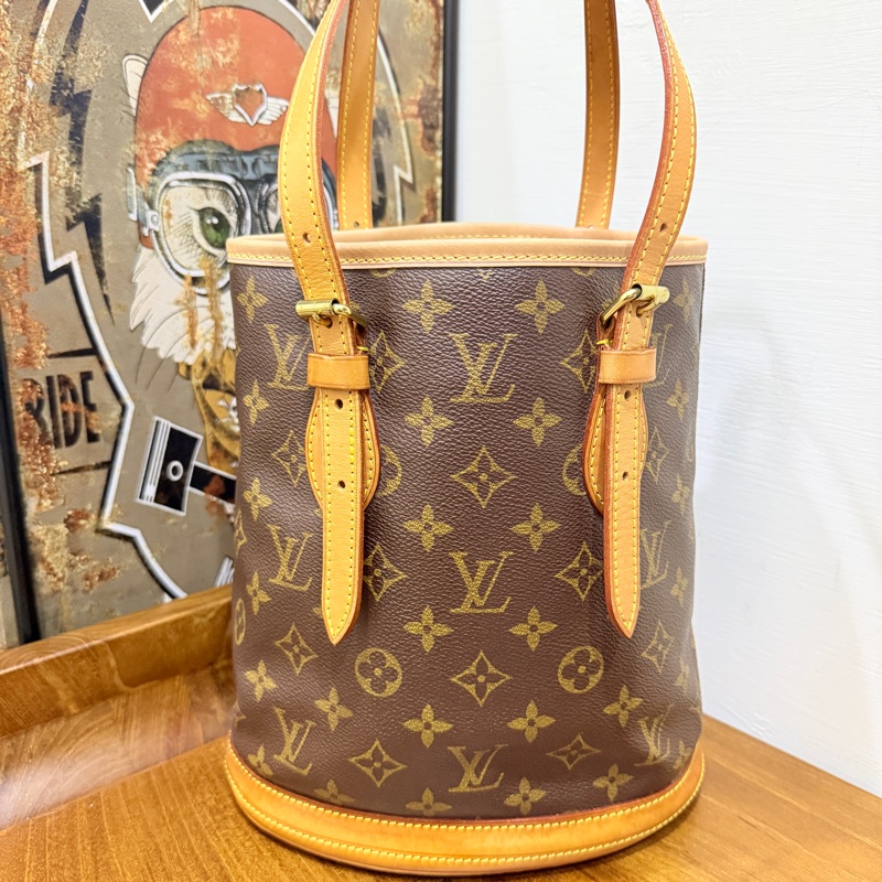 不錯的88新✨LV老花 小水桶  內裡全皮 肩背 手提都可以 經典好用又可愛-19