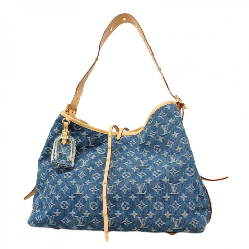 路易威登 Monogram Denim Carryall 單肩包 NM MM M46855 藍色 女款 P2130534-0