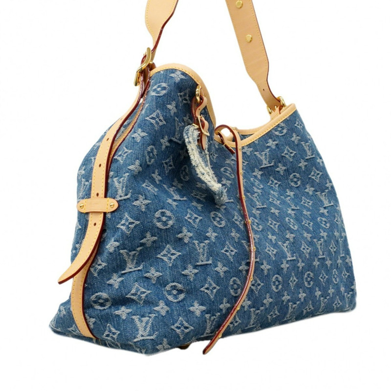 路易威登 Monogram Denim Carryall 單肩包 NM MM M46855 藍色 女款 P2130534-1