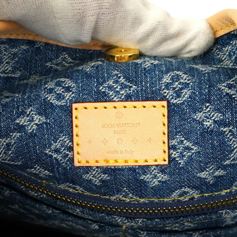 路易威登 Monogram Denim Carryall 單肩包 NM MM M46855 藍色 女款 P2130534-4