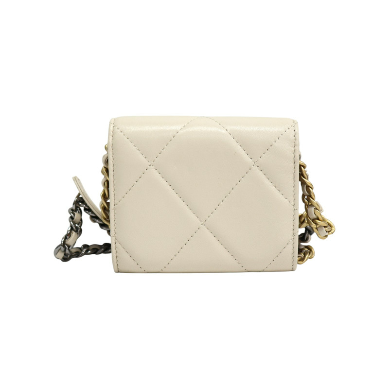 米色羊皮 19 鍊條 肩背包 AP1787【CHANEL 香奈兒】 AP1787-1