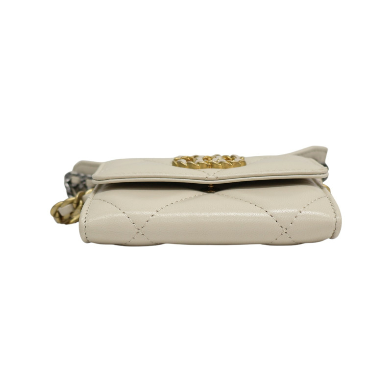 米色羊皮 19 鍊條 肩背包 AP1787【CHANEL 香奈兒】 AP1787-3