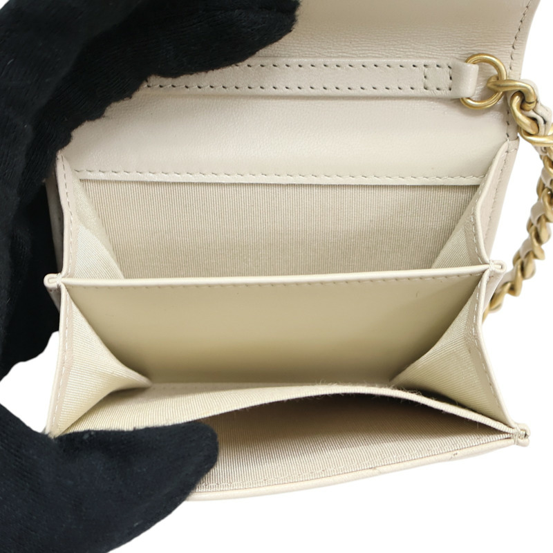米色羊皮 19 鍊條 肩背包 AP1787【CHANEL 香奈兒】 AP1787-4