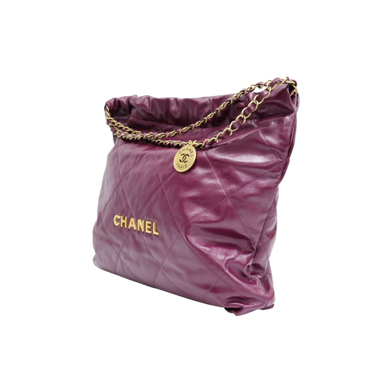 紫紅色牛皮 22 鍊帶 肩背包 AS3261【CHANEL 香奈兒】 AS3261-2