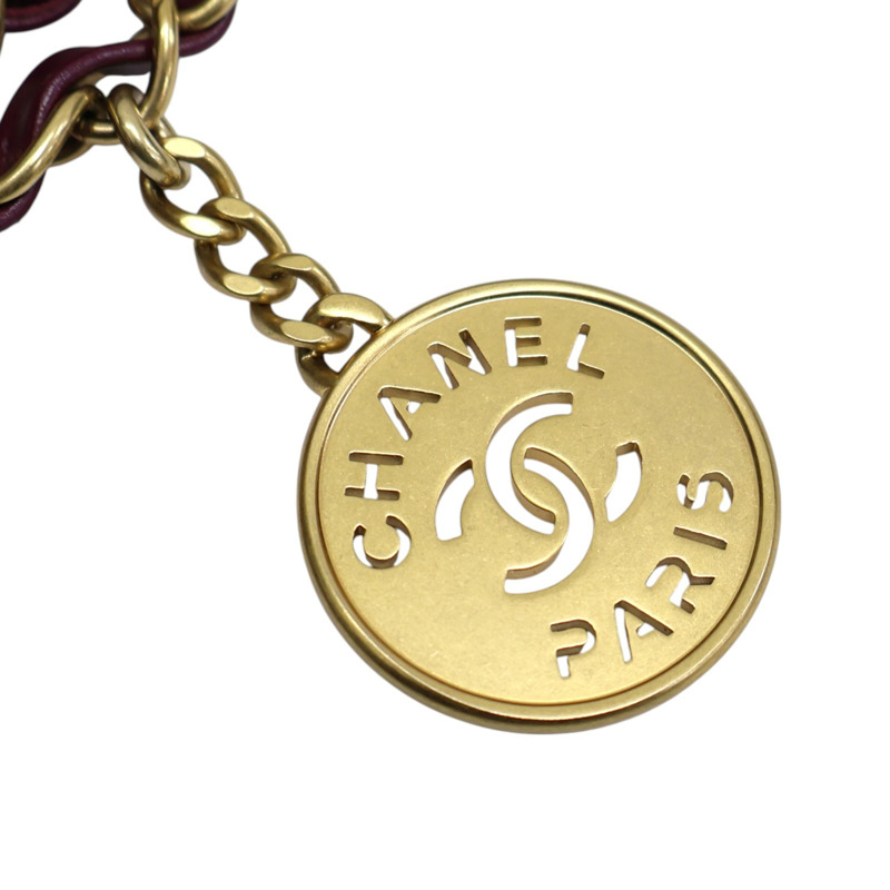 紫紅色牛皮 22 鍊帶 肩背包 AS3261【CHANEL 香奈兒】 AS3261-19