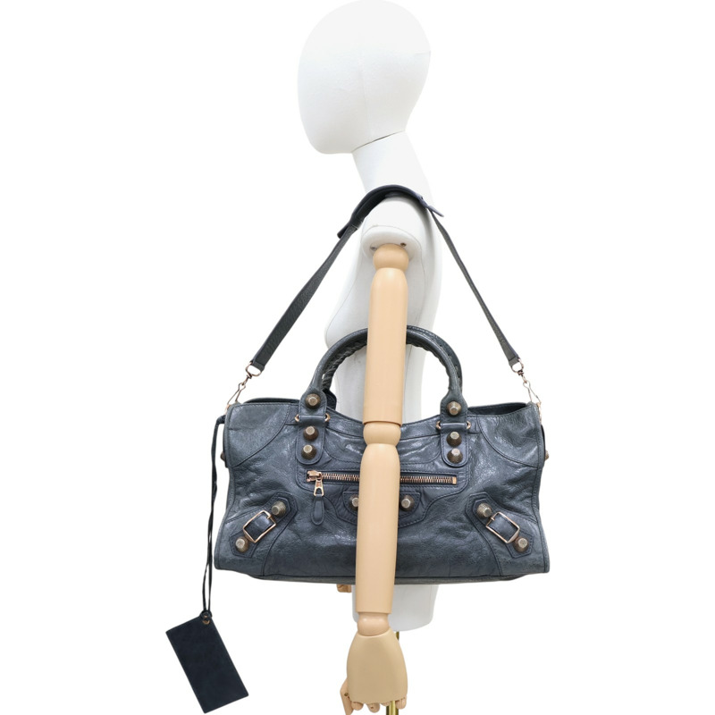 灰藍色羊皮 The Giant Work 兩用包 173080【Balenciaga 巴黎世家】 173080-10