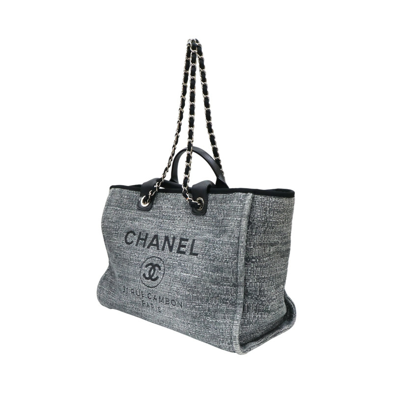 灰/黑色 帆布 Deauville GM 兩用包 A66941【CHANEL 香奈兒】 A66941-2