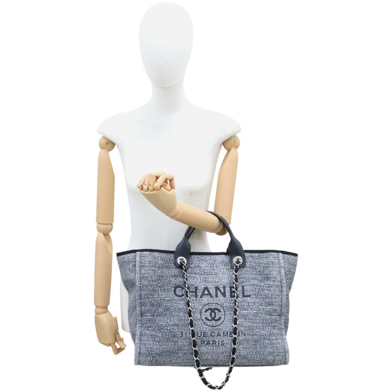 灰/黑色 帆布 Deauville GM 兩用包 A66941【CHANEL 香奈兒】 A66941-11