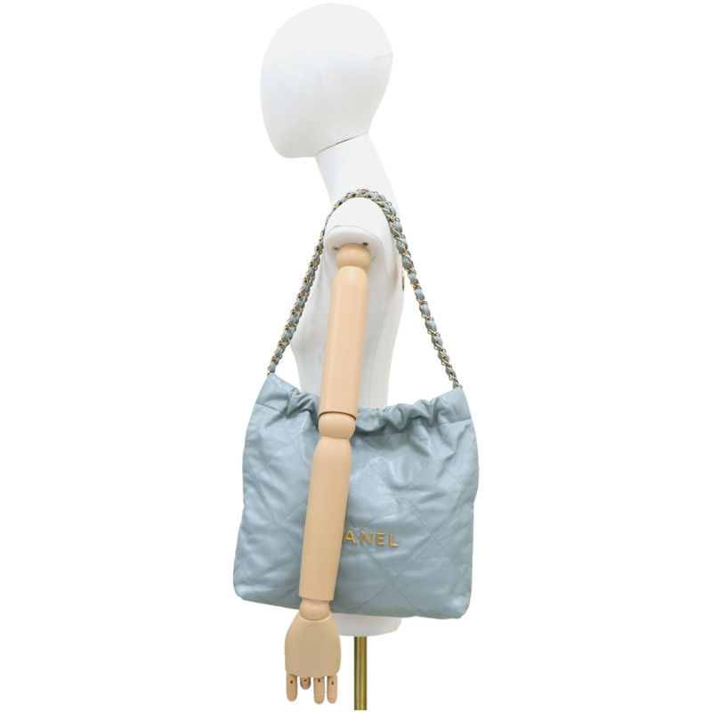 藍綠色 牛皮 22 鍊帶 肩背包 AS3260【CHANEL 香奈兒】 AS3260-9