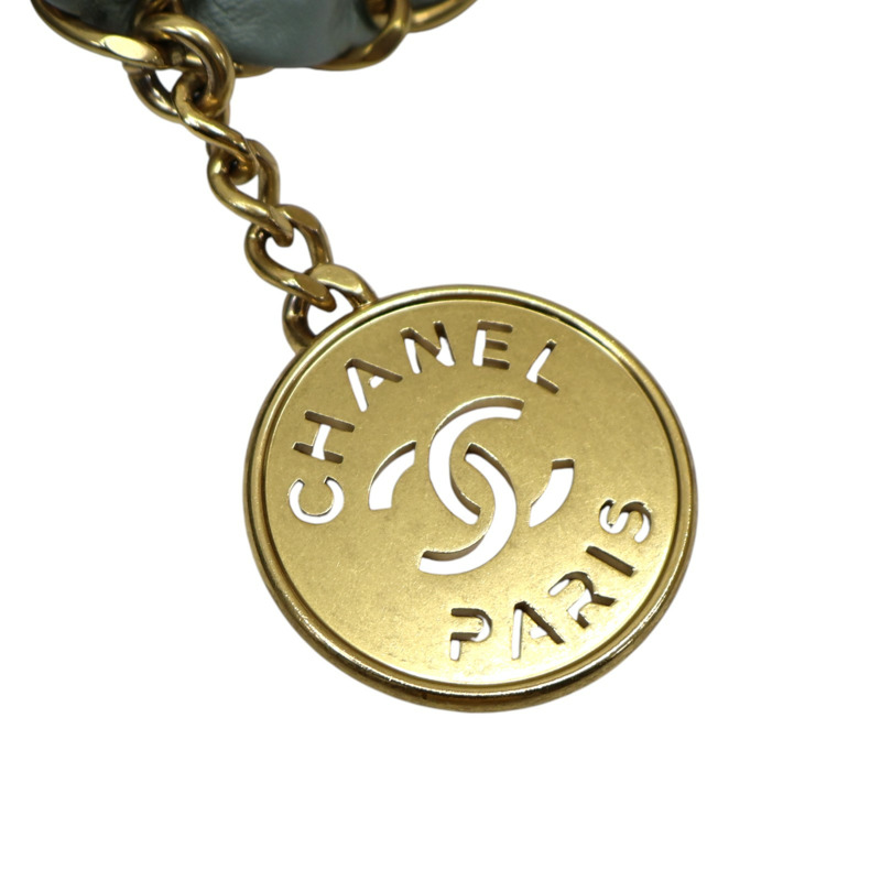 藍綠色 牛皮 22 鍊帶 肩背包 AS3260【CHANEL 香奈兒】 AS3260-18