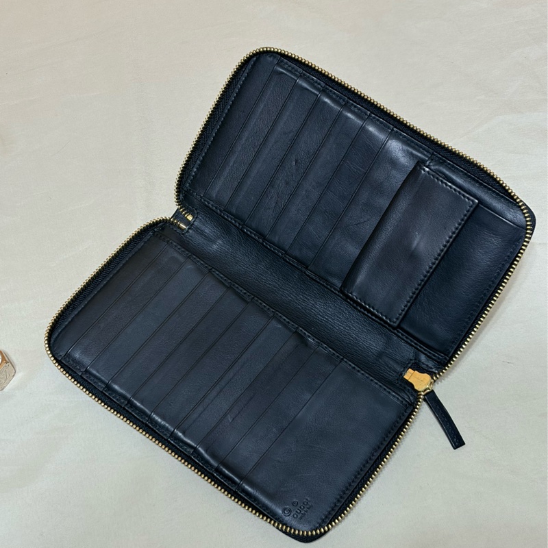 🔥質感實用 Gucci 古馳 黑老花拉鏈16卡長夾-2