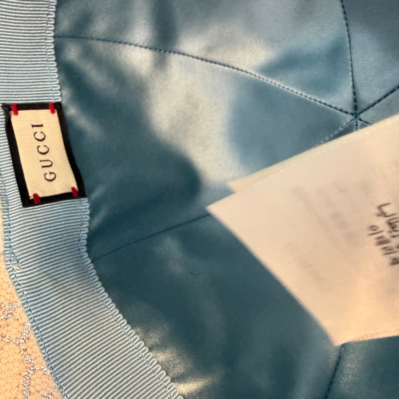Gucci米白色老花刺繡棒球帽-9