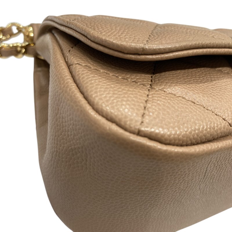 CHANEL 香奈兒 AP3004 WOC MINI 菱格紋 皮革 鍊條側背包 奶茶色-8