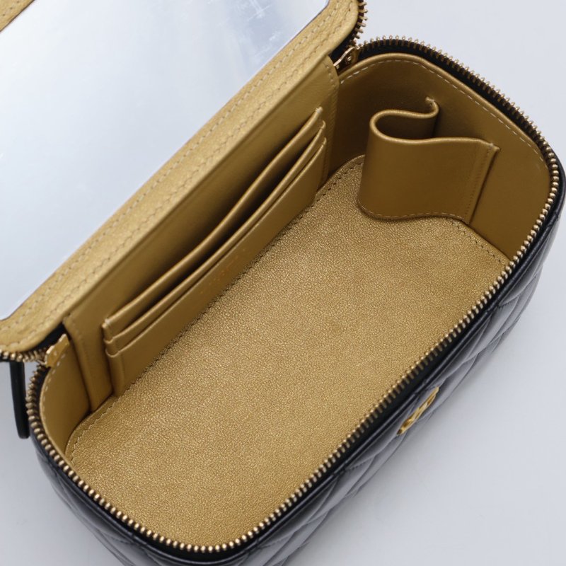 CHANEL 金球羊皮長盒子 - 黑金-4