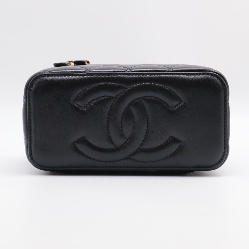 CHANEL 金球羊皮長盒子 - 黑金-14