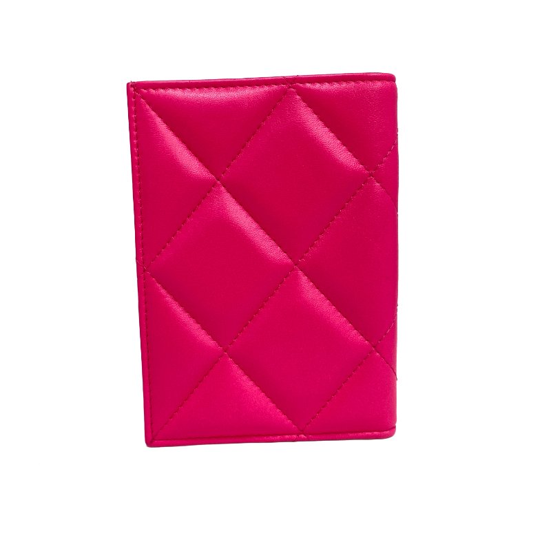 ☆ Chanel 香奈兒 Hot Pink Lambskin Passport Case 桃紅色小羊皮護照套 - 267000240-1