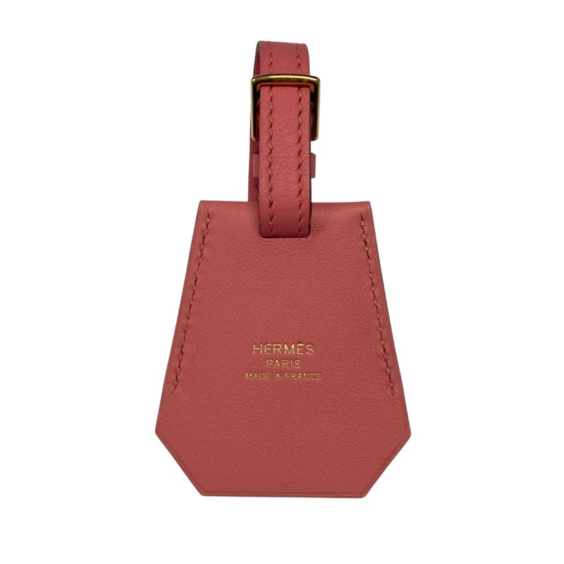 HERMES 愛馬仕 Clochette 皮革 吊牌 粉紅色 金釦-0