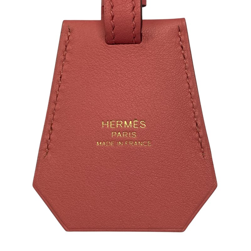 HERMES 愛馬仕 Clochette 皮革 吊牌 粉紅色 金釦-1
