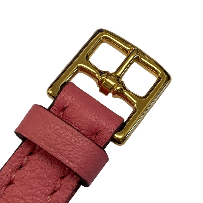 HERMES 愛馬仕 Clochette 皮革 吊牌 粉紅色 金釦-5